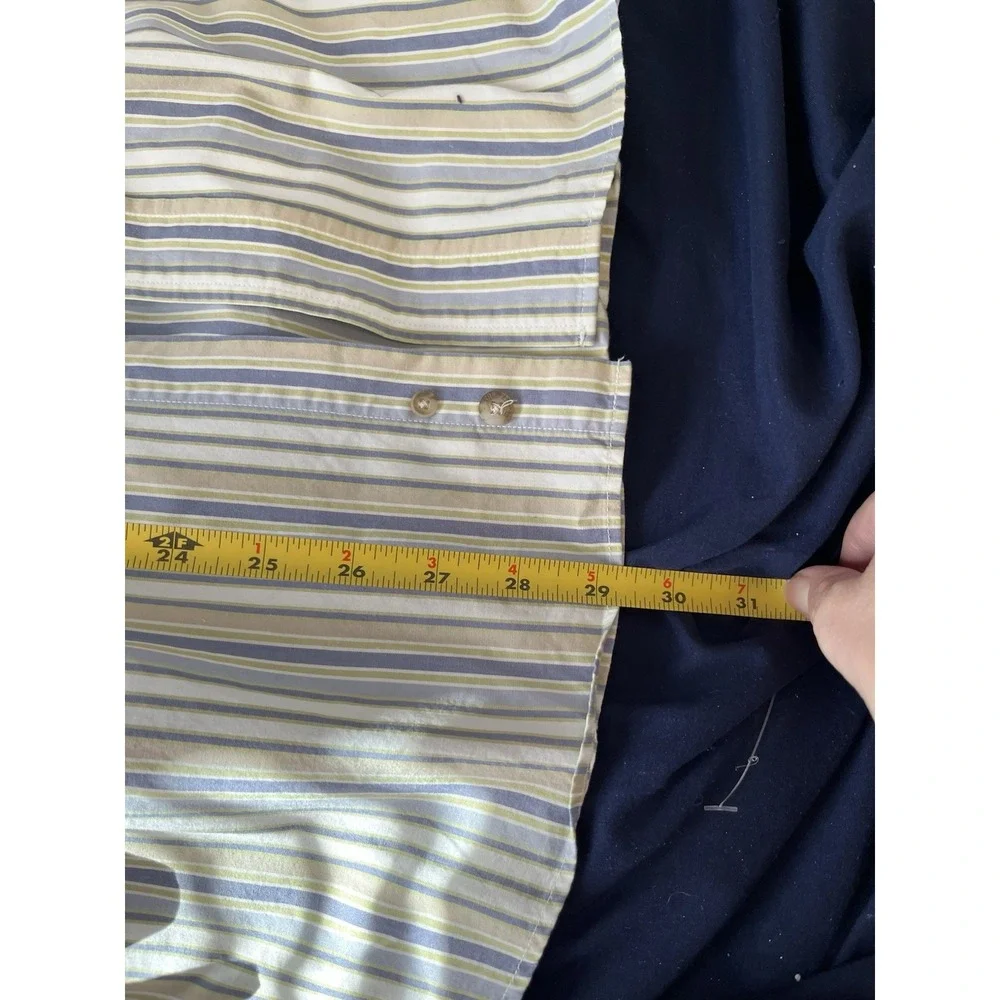 Pendleton Metro Shirt long sleeve button‎ down White/blue 100% cotton size Med